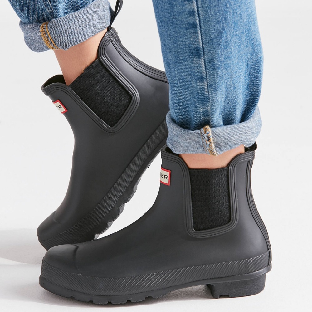 Hunter original Black Chelsea ankle rain boots
